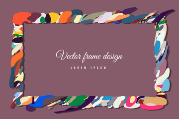 Multicolor Abstract art wave background frame. backdrop texture