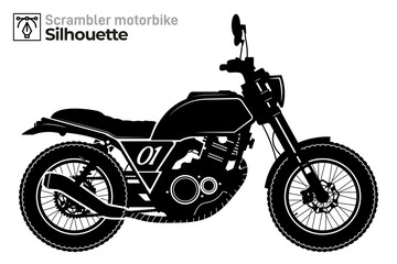 Obraz premium Isolated Scrambler motorbike silhouette illustration