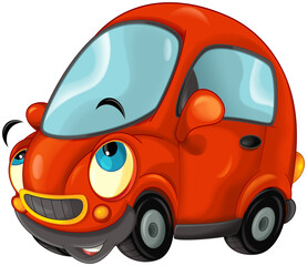 Cartoon city car smiling and looking isolated - illustration for children