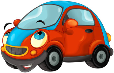 Cartoon city car smiling and looking isolated - illustration for children