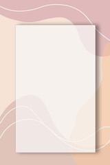 empty white paper mockup on pastel pink and beige abstract background