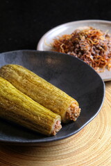 Zucchini stuffed with rice and ground beef, a classic dish of Arabic cuisine