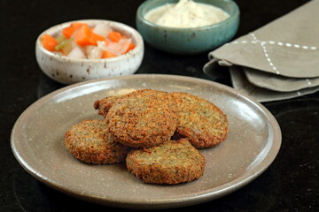 Falafel, classic Arabic fried dumpling, made with chickpeas