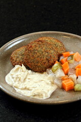 Falafel, classic Arabic fried dumpling, made with chickpeas