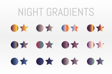 Night Gradients wallpaper element vector background. smooth