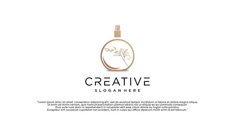 Parfum logo design with concep simple Premium Vector