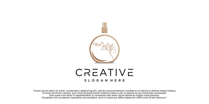Parfum logo design with concep simple Premium Vector