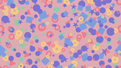 Kids geometric shapes seamless vector pattern. Triangles background. Geometric shapes backdrop for fabric,