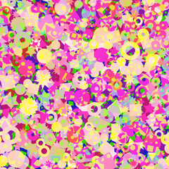 Kids geometric shapes seamless vector pattern.