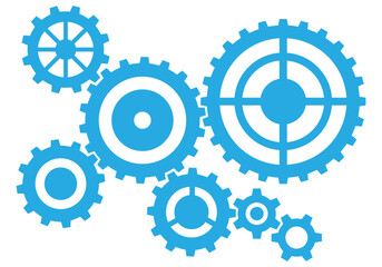 Isolated gears element in flat style