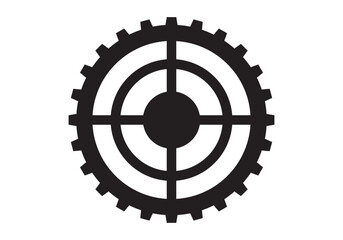 Isolated gear element in flat style