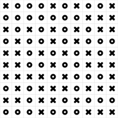 Abstract ornament tic tac toe. Seamless vector wallpaper. Repeat decor of game tic-tac-toe, tile design.