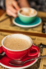 cup of coffee on a table