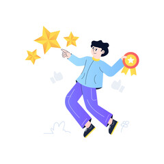 A quality badge flat illustrative vector