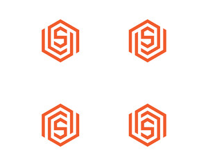 Fototapeta premium Initial Letter S Hexagon Logo Concept symbol sign icon Element Design. House, Realtor, Mortgage, Real Estate, Home Logotype. Vector illustration template 