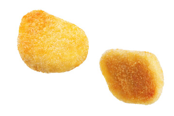 Fototapeta na wymiar Fresh prepared nuggets on a white isolated background