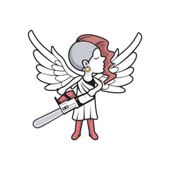 evil cute angel vector image