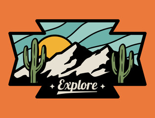 Outdoor adventure vector badge. Graphics for t-shirt prints, stickers, posters and other uses.
