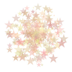 Pink, yellow, and orange abstract stars, random background.	