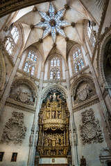 Interior of the Burgos Cathedral in Castilla y Leon, Spain. Unesco World Heritage Site.