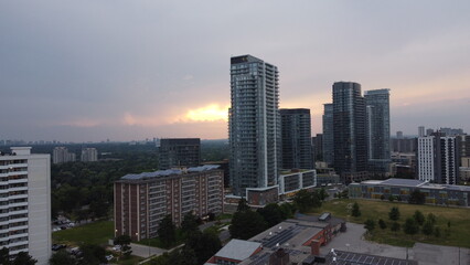 Toronto city drone shot