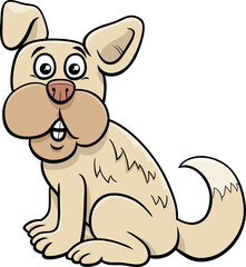Obraz na płótnie Canvas cartoon funny beige dog comic animal character