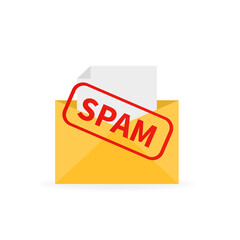 Spam letter on a white background. Vector illustration