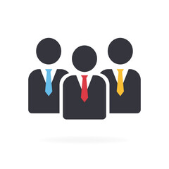 Business people in ties on a white background. Vector illustration
