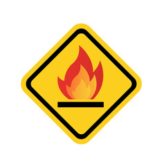 Sign with the image of fire. Vector illustration