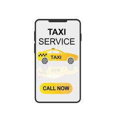 Taxi service by phone. Vector illustrator