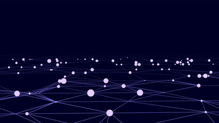 Obraz premium Dynamic wave of lines and triangles. Abstract futuristic background. Big data visualization. Vector illustration.