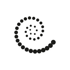 Spiral of circles. Shape background. Geometric element. Vector illustration. Stock image.