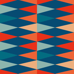 Groovy aestethic seamless pattern with triangles in the style of the 70s and 60s. Vector illustration