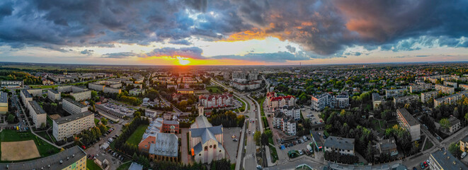View at Pabianice city from a drone at sunset   © sanzios
