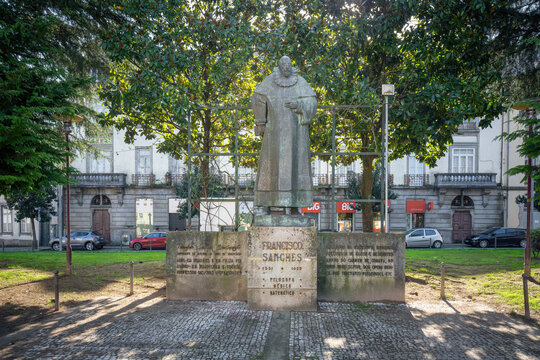 Francisco Sanches Statue - created by Salvador Barata Feyo in 1955 - Braga, Portugal