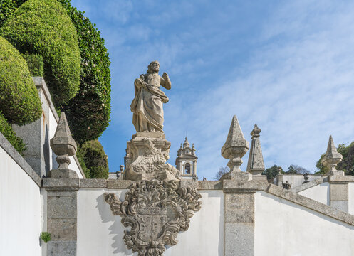 Isaiah Statue at Five Senses Stairway at Sanctuary of Bom Jesus do Monte - Braga, Portugal
