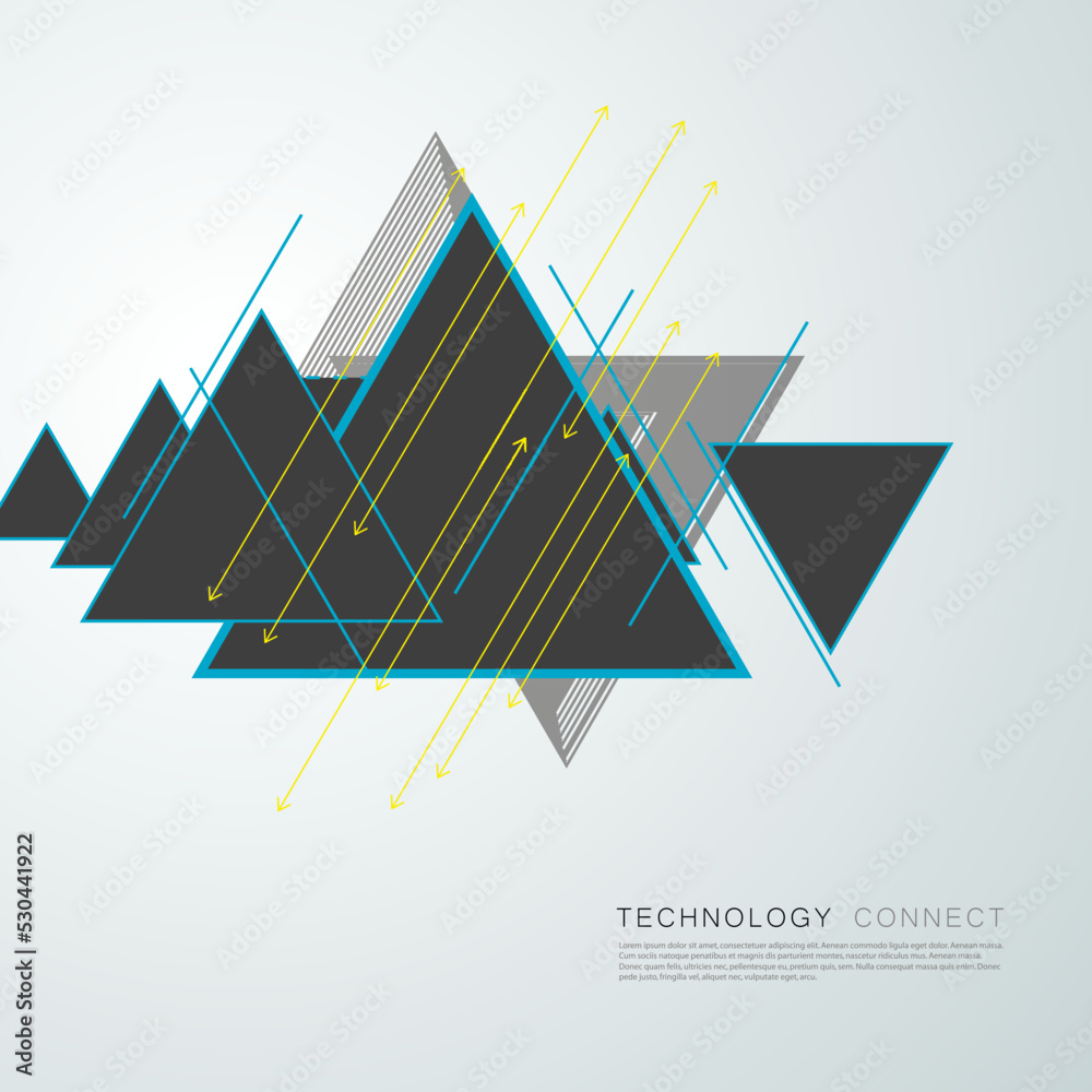 Aufkleber Abstract template pattern shapes decoration. Vector triangles element. Modern technology illustration background