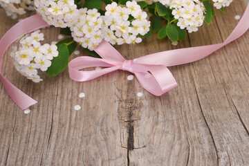 Pink bow with flowers