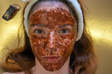 Coffee and honey face mask used for deep wrinkles and anti aging effects on the skin while also hydrating