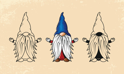 Christmas Gnomes Vector illustration collection