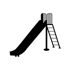 Baby game playground slide icon | Black Vector illustration |