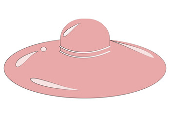 Wide-brimmed holiday hat with white stripes on a transparent background. Isolate. Sticker. Lifestyle