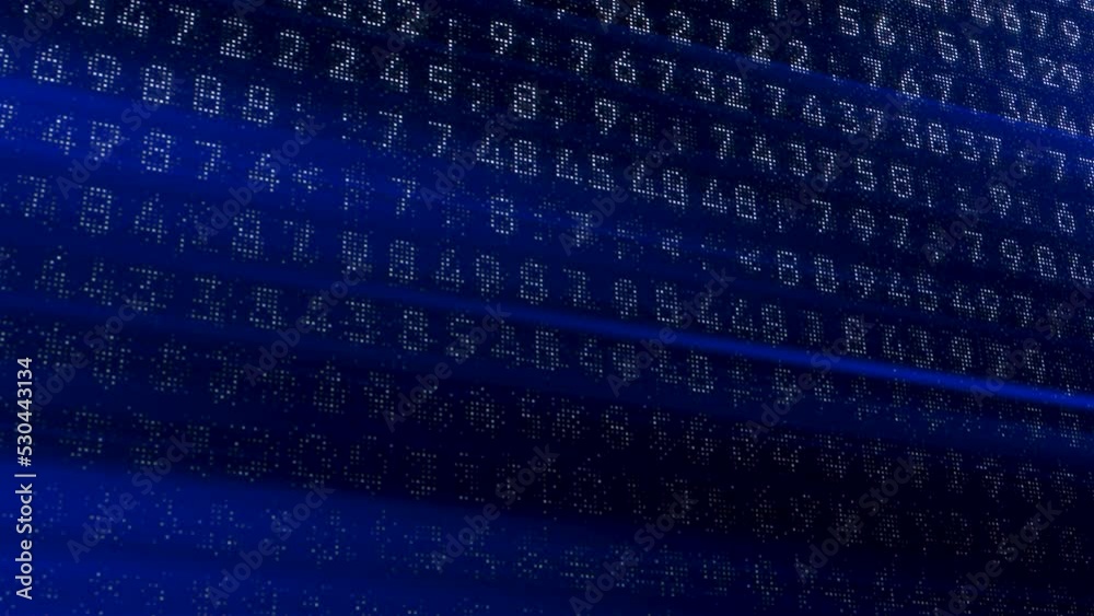 Poster abstract digital connection, moving numbers, dots and lines. motion. technology background, network 