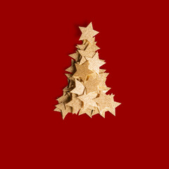 Christmas tree stars red