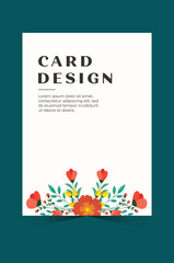 Hand draw floral wedding invitation card set. Floral card design