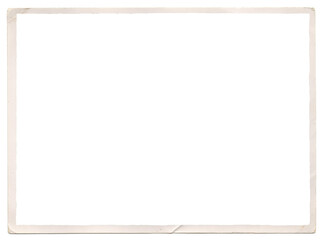 Obraz premium The frame of an old worn photograph, rectangle-shaped, horizontal, isolated. 