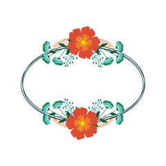 Circle Frame flower for Wedding or invitation flower concept. Romantic Flower