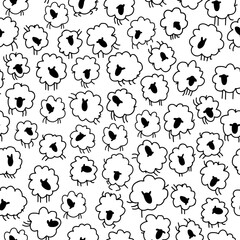 Fototapeta premium seamless pattern with a laconic pattern of cute sheep