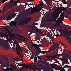 Seamless pattern with floral abstraction