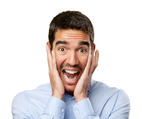 Close up of a businessman shouting